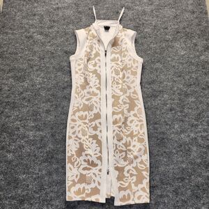 Kate and Lily Sheath Dress Womens 4 Zip Front Decorative Lace Floral  Pattern